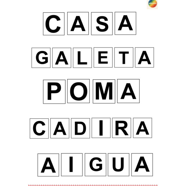 Carpeta Teacch- creació de paraules