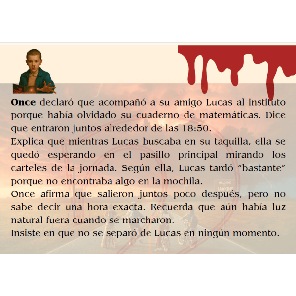 Lectura Stranger things nivel bajo-medio