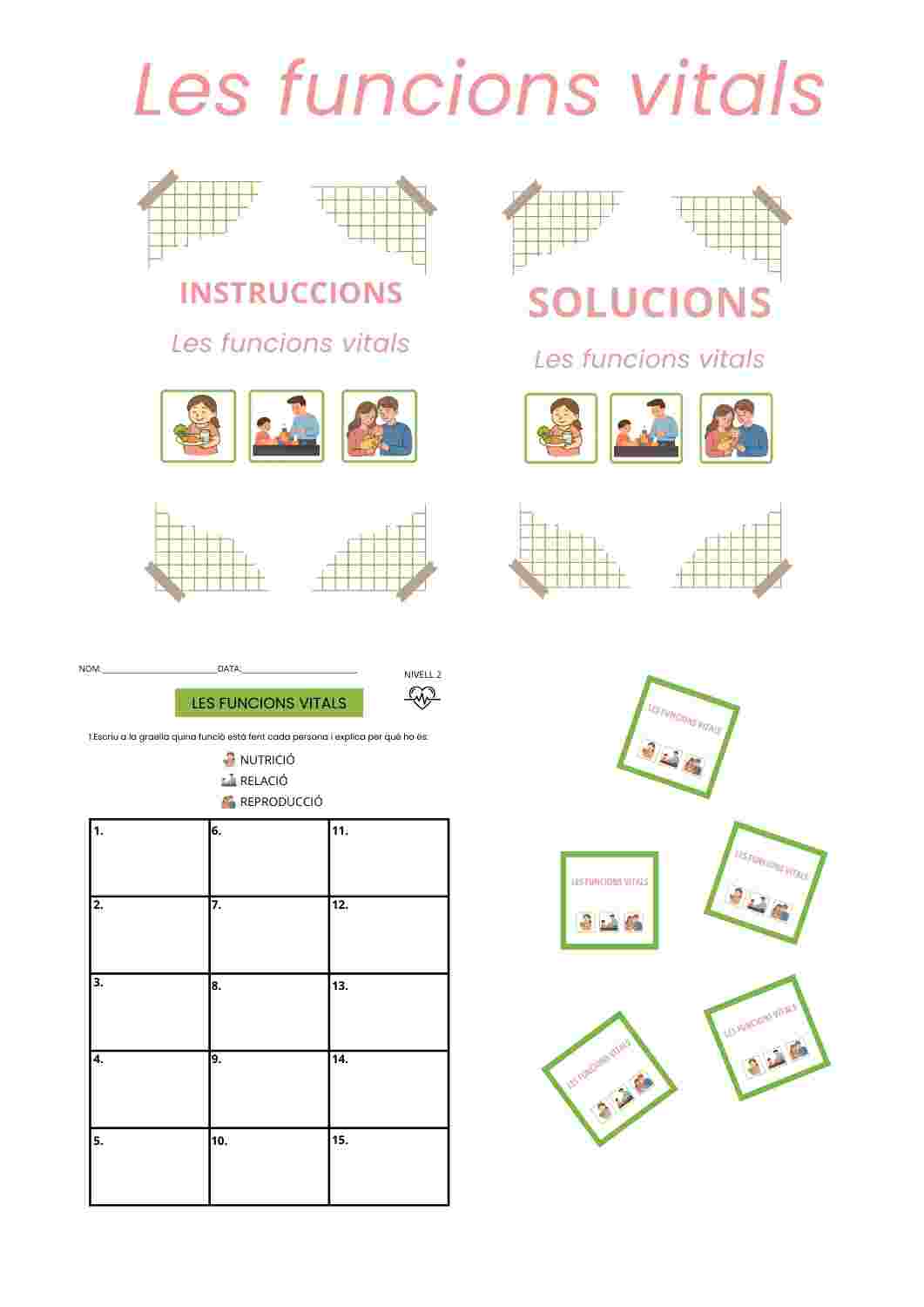 Les funcions vitals (nutrició, relació i reproducció)