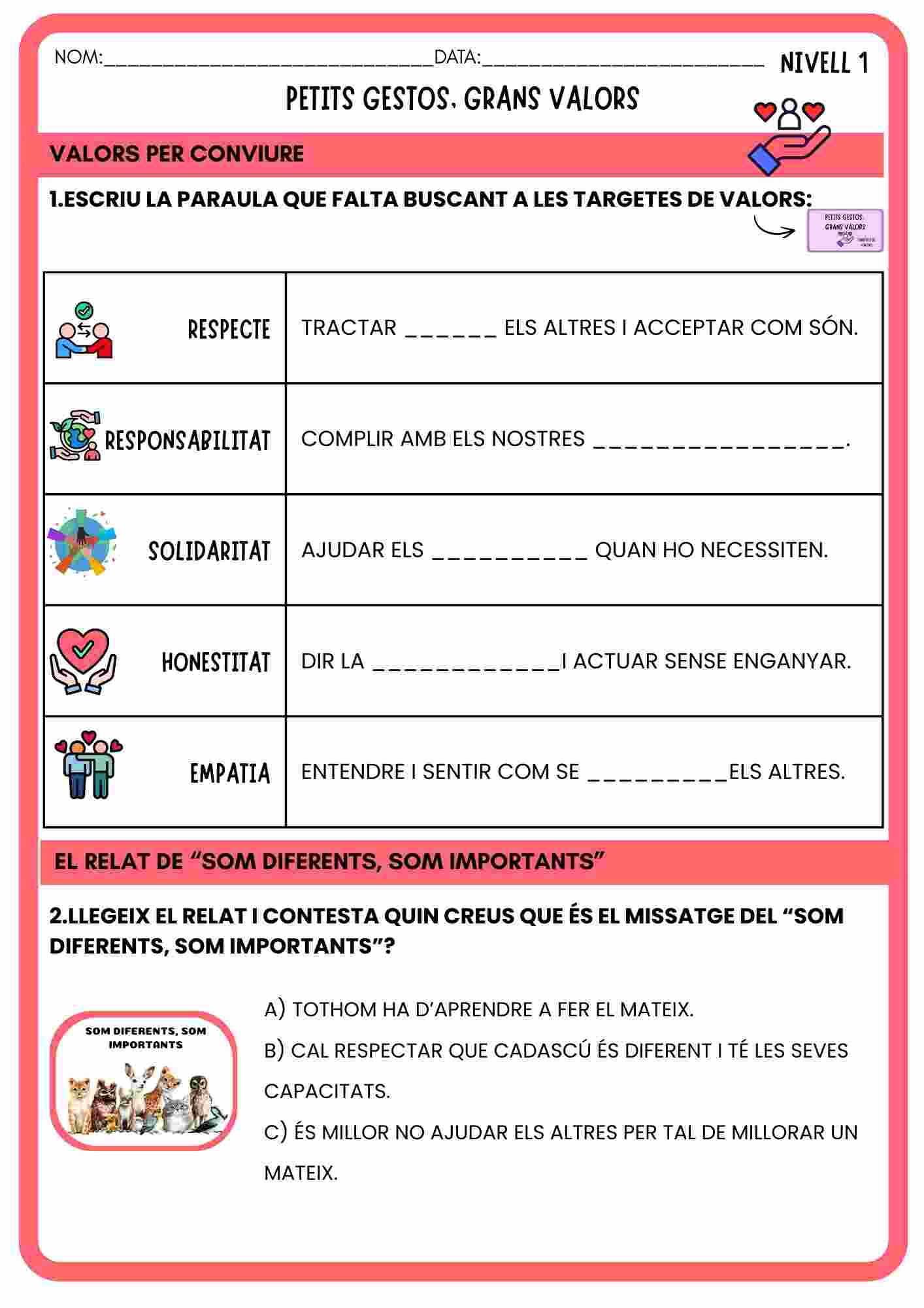 PETITS GESTOS, GRANS VALORS