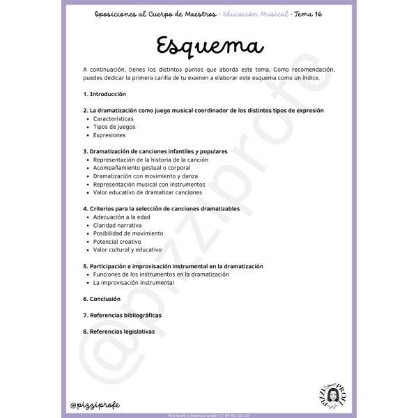 Tema 16 - Oposición al Cuerpo de Maestros de Educación Musical - Aragón Autora: pizziprofe