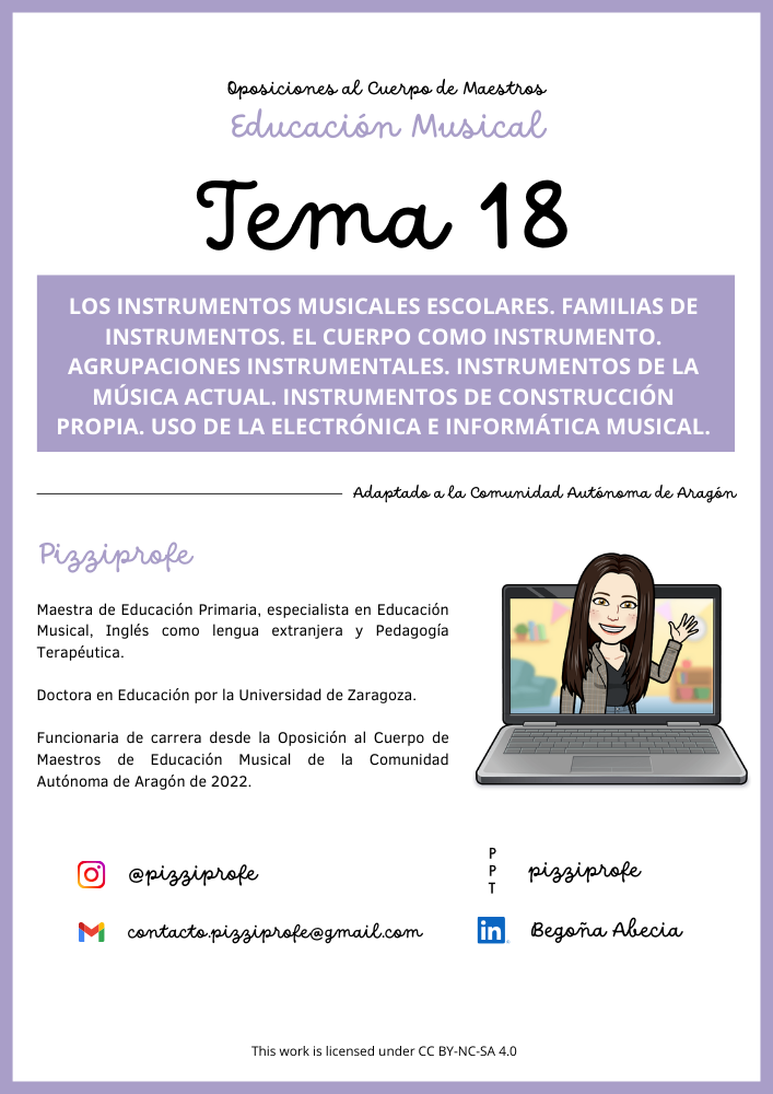 Tema 18 - Oposición al Cuerpo de Maestros de Educación Musical - Aragón Autora: pizziprofe