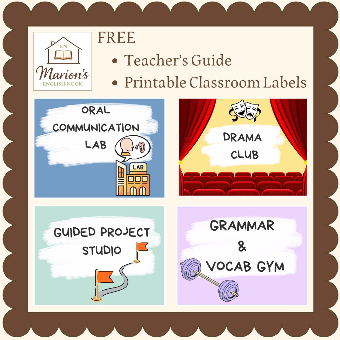 English Classroom Management Starter Kit | Decoration & Labels |English Corners | Clubs