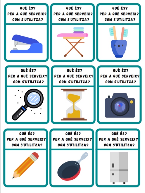 Targetes d'expressió oral: Parlem dels objectes