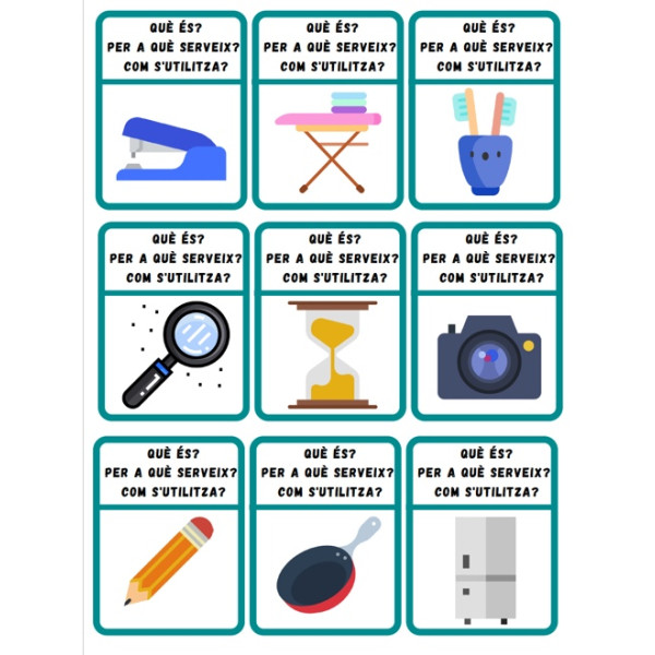 Targetes d'expressió oral: Parlem dels objectes