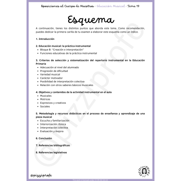 Tema 19 - Oposición al Cuerpo de Maestros de Educación Musical - Aragón Autora: pizziprofe