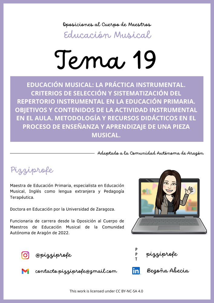 Tema 19 - Oposición al Cuerpo de Maestros de Educación Musical - Aragón Autora: pizziprofe