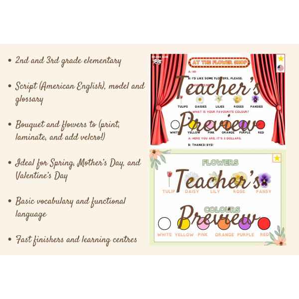 FREE Sample Flower Shop Florist Role Play | Speaking | Celebrations, Spring & Jobs