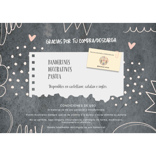 BANDERINES DECORATIVOS PASCUA