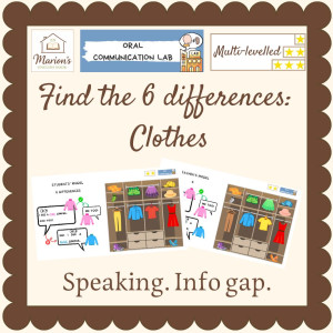 FREE Clothes & Colours Speaking Info Gap Activity | Find the Differences