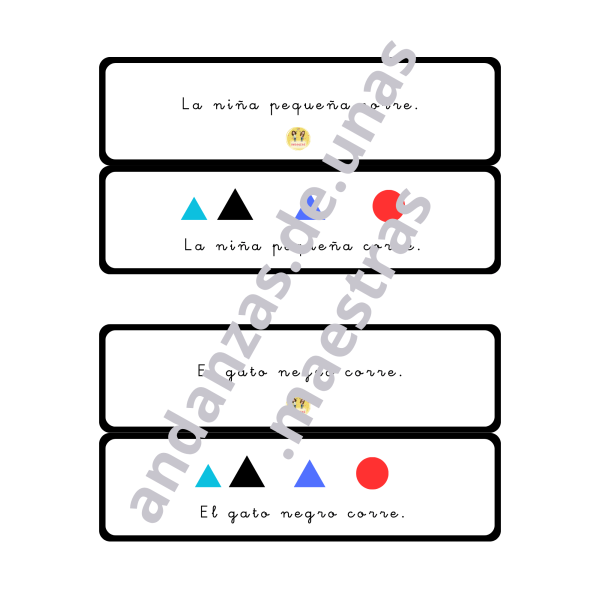 Gramática Montessori: creación de frases y oraciones autocorrectivas