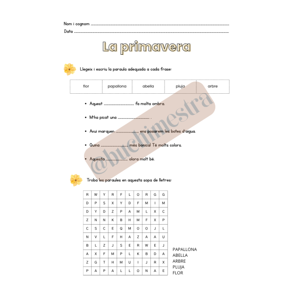 Vocabulari primavera