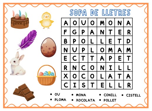 Sopa de lletres de la pasqua