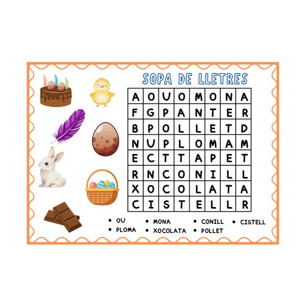 Sopa de lletres de la pasqua