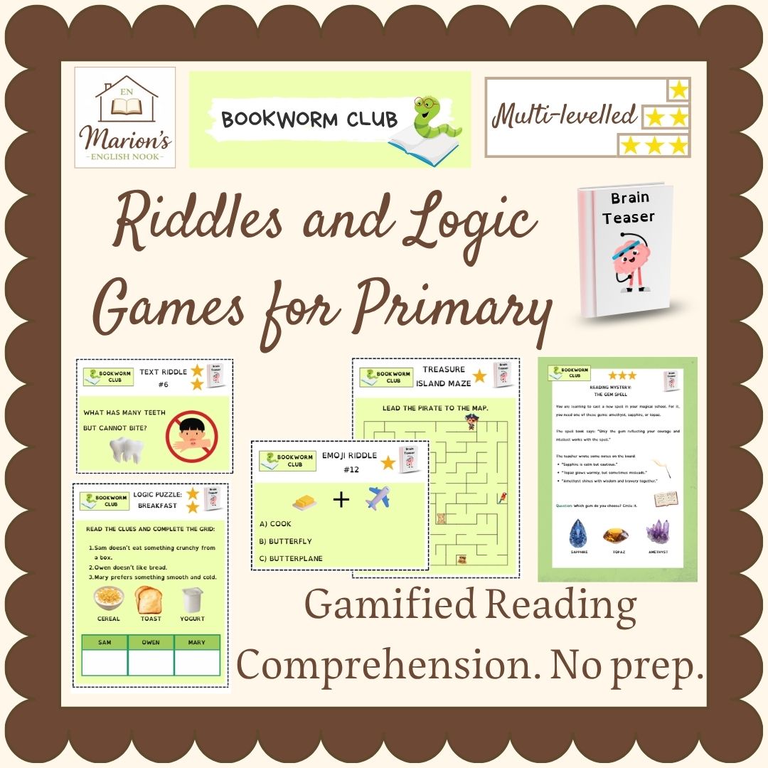 Brain Teasers: Logic Puzzles, Mysteries, Riddles, Mazes | Gamified Reading Comprehension