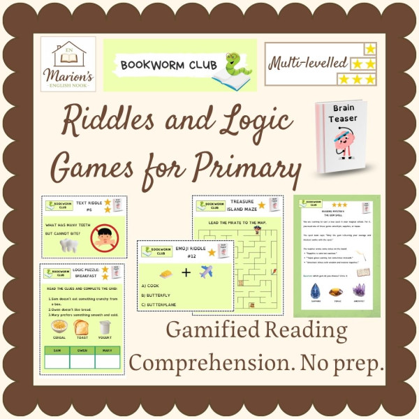 Brain Teasers: Logic Puzzles, Mysteries, Riddles, Mazes | Gamified Reading Comprehension