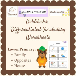 Goldilocks Vocabulary Tracing & Writing Worksheets: Differentiated Literacy
