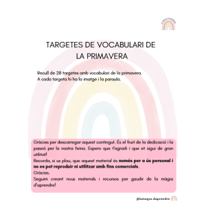 Targetes de vocabulari de la primavera