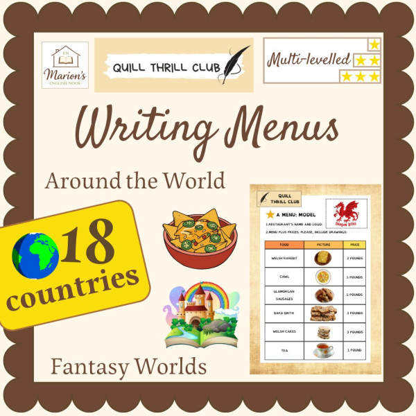 Writing Menus from Around the World | Fantasy Worlds | Invent a Menu Mega Pack