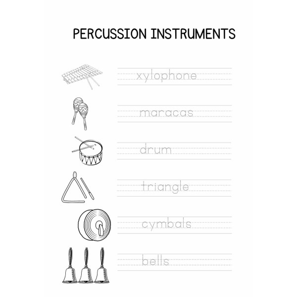 "Instruments families" handwriting