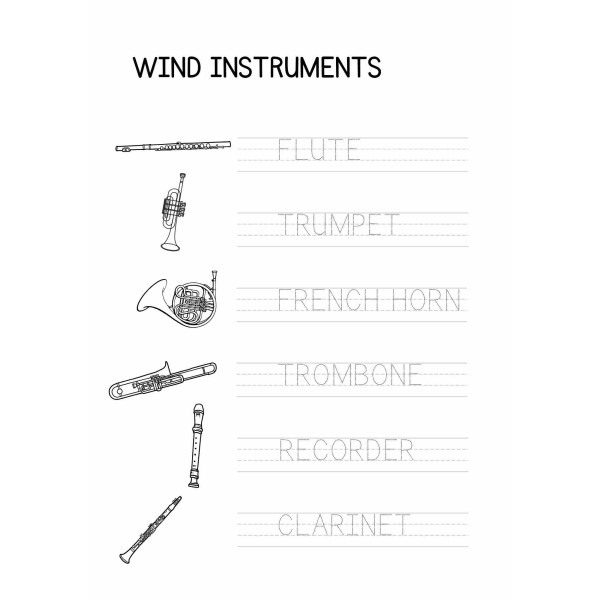 "Instruments families" handwriting