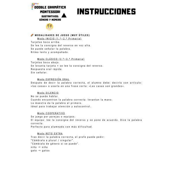 Dooble de sustantivos: género y número