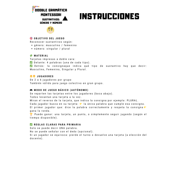 Dooble de sustantivos: género y número