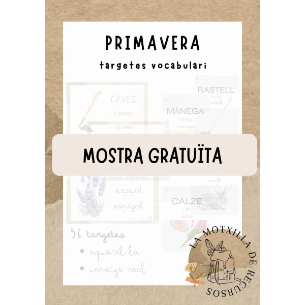 PRIMAVERA - MOSTRA. Targetes vocabulari
