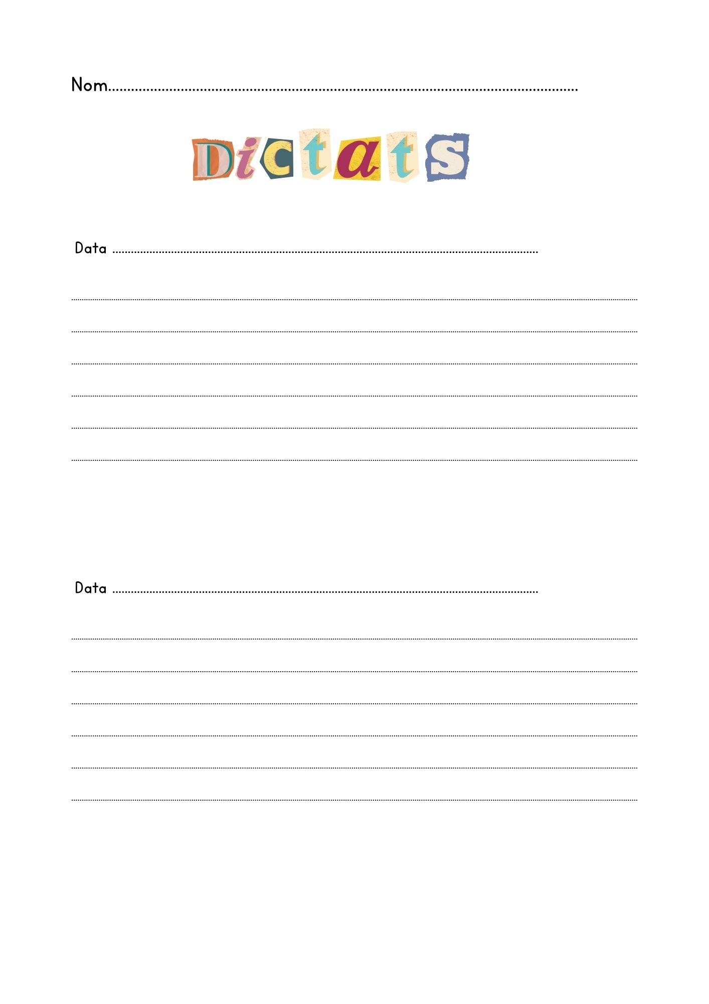 Plantilla dictados Cast/Cat