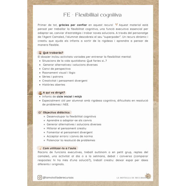 FUNCIONS EXECUTIVES - Flexibilitat cognitiva