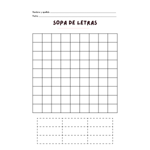 Plantilla sopa de letras