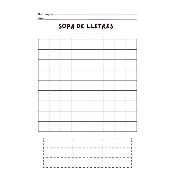 Plantilla sopa de letras