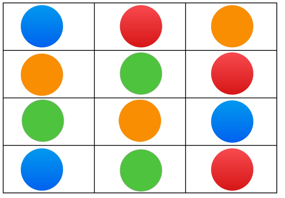 Plantilla per igualar amb pompons/gomets/pedres de colors