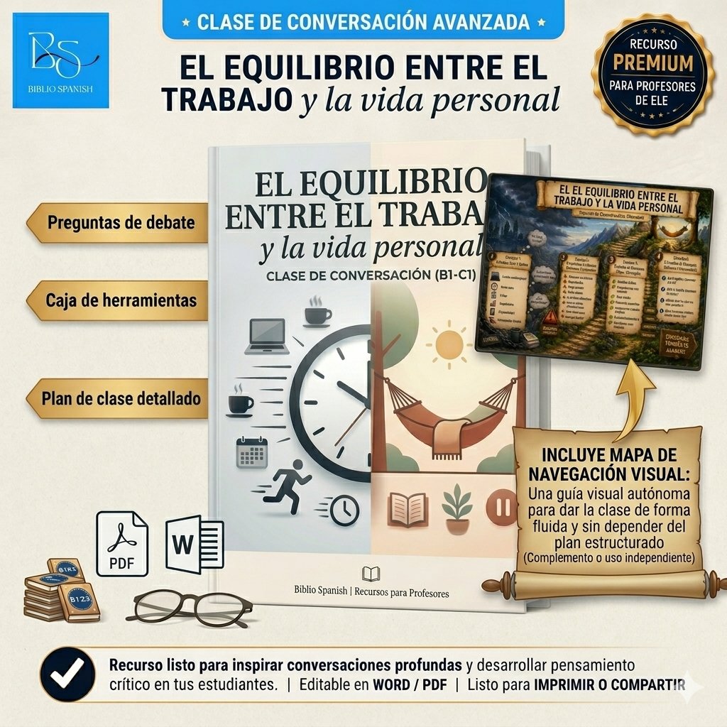Clase de Conversación Avanzada ELE (B1-C1): El equilibrio entre el trabajo y la vida personal (+ Mapa de Navegación Visual