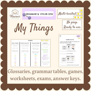 Personal Objects Vocabulary & Adjectives | Possessives and Demonstratives