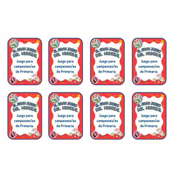 PACK1 TARJETAS DE PREGUNTAS "EL GRAN JUEGO DEL MUNDIAL"