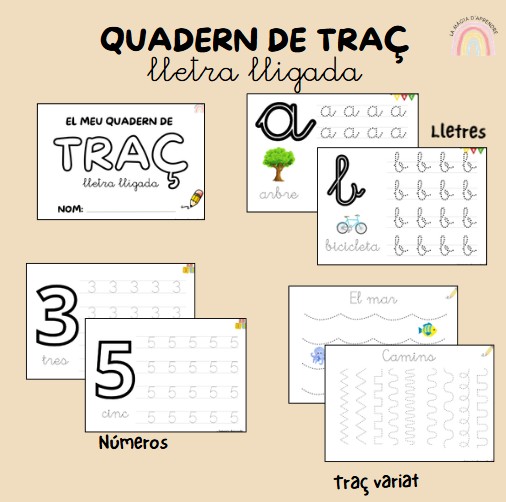 Quadern de traç i cal·ligrafia: Lletra lligada