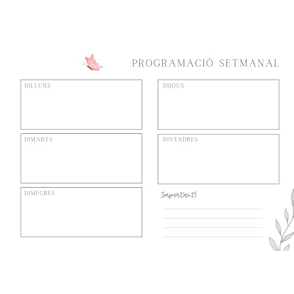 PROGRAMACIÓ SETMANAL