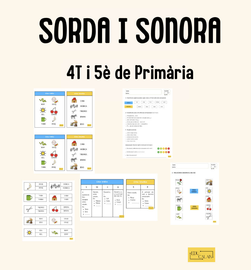Pack d'Ortografia: Sorda i Sonora (4t i 5è de Primària)