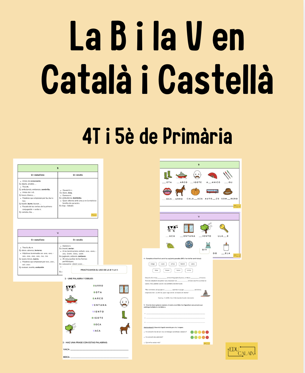 La B i la V en Català i Castellà