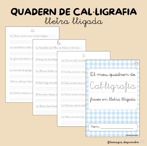 Quadern de cal·ligrafia: Frases en lletra lligada