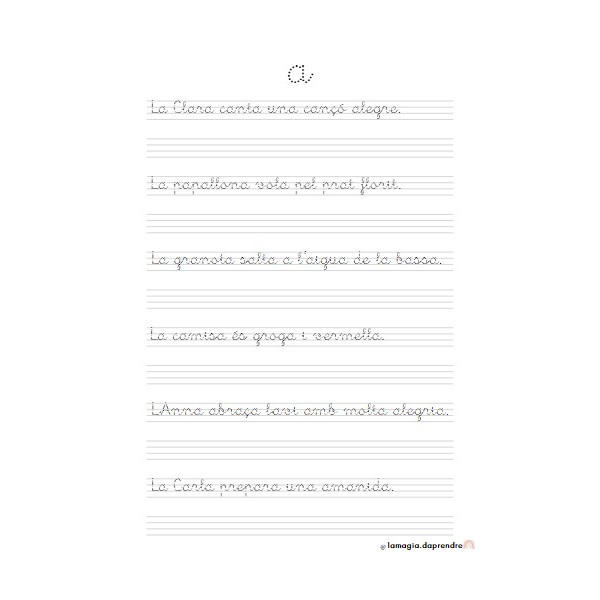 Quadern de cal·ligrafia: Frases en lletra lligada