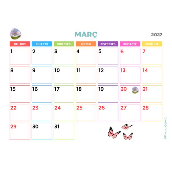 CALENDARI MENSUAL 26/27