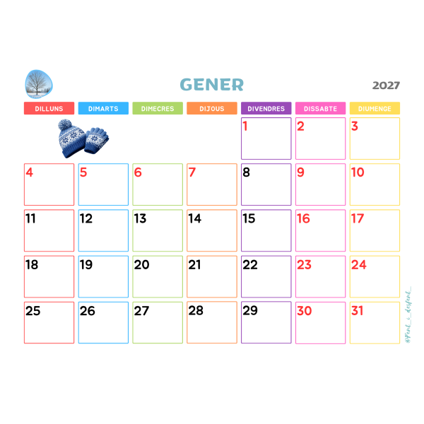 CALENDARI MENSUAL 26/27