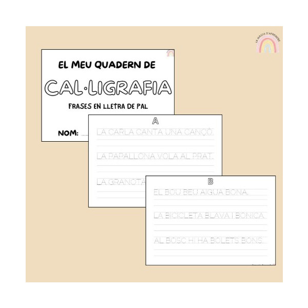 Quadern de cal·ligrafia: Frases en lletra de pal