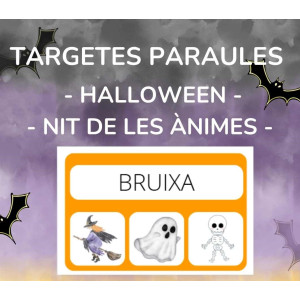 Targetes paraules Halloween - Nit de les Ànimes