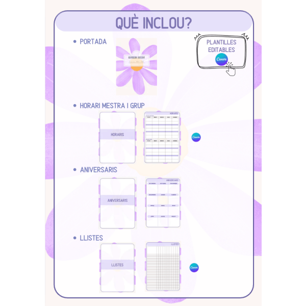 Quadern docent FLOR LILA 26-27