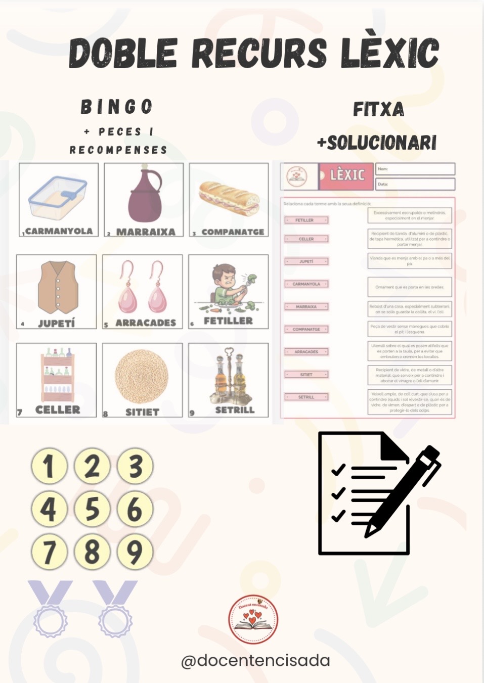 Doble recurs lèxic: bingo🎱 + fitxa lèxica 📝