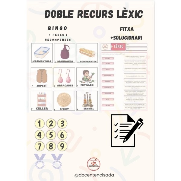 Doble recurs lèxic: bingo🎱 + fitxa lèxica 📝