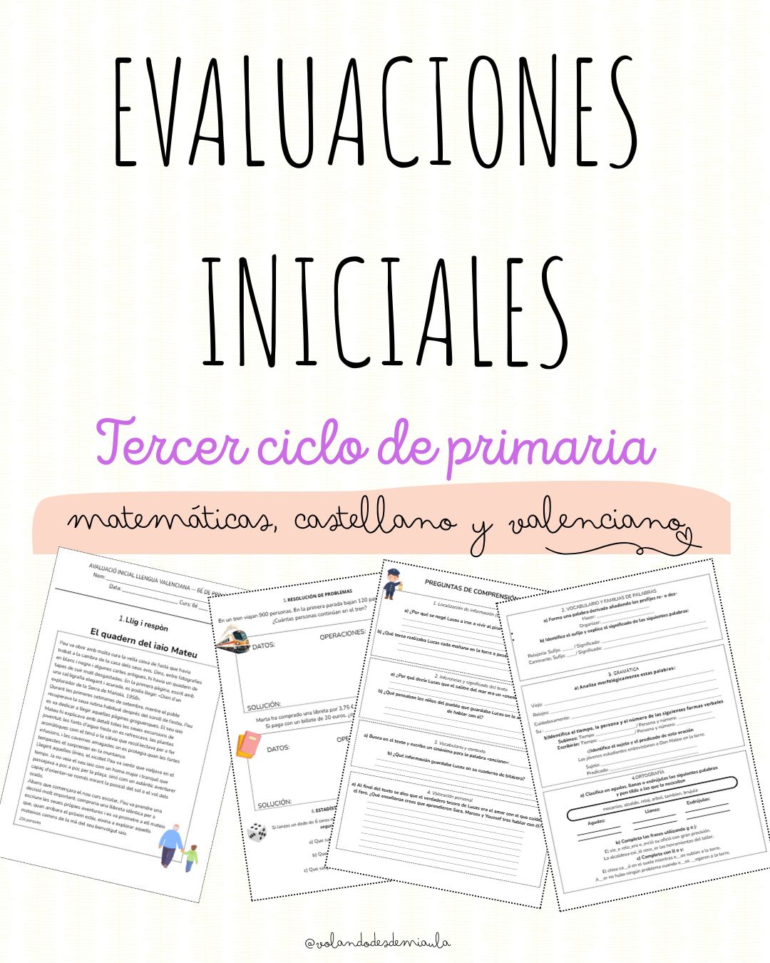 🚀 EVALUACIONES INICIALES 3er CICLO (CASTE/VALEN/MATE)